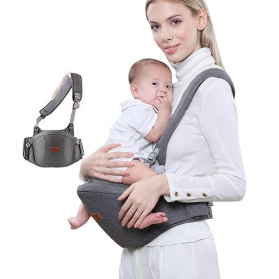 SUNVENO Baby Hip Seat Carrier,ที่นั่งเอวตามหลักสรีรศาสตร์พร้อมกระเป๋าสายรัดปรับระดับได้ Soft Base Front Carrier สำหรับทารก3-36เดือน,สีเทา