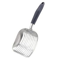 Durable Cat Litter Scoop Sifter Aluminum Alloy Pet Cat Litter Cleaning Shovel with Rubber Handle Kitten Litter Sand Shovel Scoop