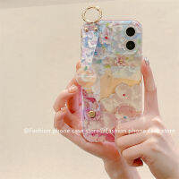 เคส VIVO Y36 4G 5G Y02T Y02A Y02 Phone Case หรูหราวินเทจลายเทียมบลูเรย์ฝาครอบนิ่มลายดอกไม้ Camellia พร้อมสายรัดข้อมือ2023