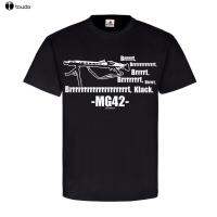 Summer 100 Cotton Casual Short Sleeve Stler Tee Masculine Street Wear Mg42 Sound Maschinengewehr 42 Mg Waffe