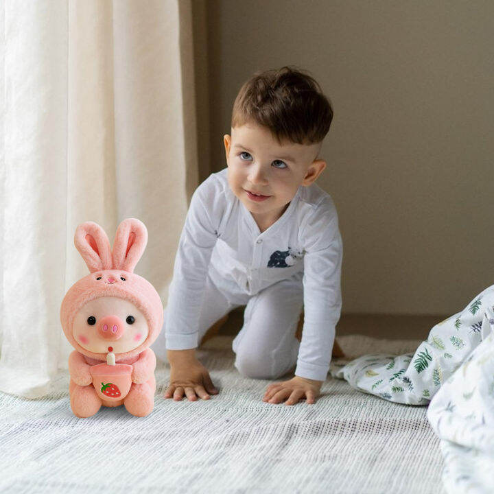 Big Boba Plushie Lightweight Pig Milk Tea Stuffed Animal Lively Expression Bubble Tea Piggy