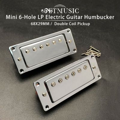 Humbucker Pickup กีต้าร์ไฟฟ้าขนาดเล็ก6รูสำหรับกีต้าร์ LP สีดำ // โครเมี่ยม (คอและสะพานเป็นสากล)