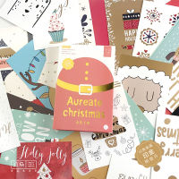 30 pcspack Aureate Christmas Greeting Card Postcard Birthday Gift Card Set Message Card Stock Xmas Gift