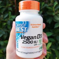 วิตามินดี 3 Vegan™ D3 with Vitashine D3 - 2,500 IU 60 Veggie Caps (Doctors Best®) D-3