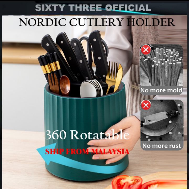 Rotating Knife Holder, Rotatable Utensil Holder For Kitchen