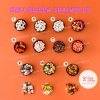 Halloween Sprinkle ขวดละ 25-30 กรัม ขวดละ 1 แบบ น้ำตาลตกแต่งขนม