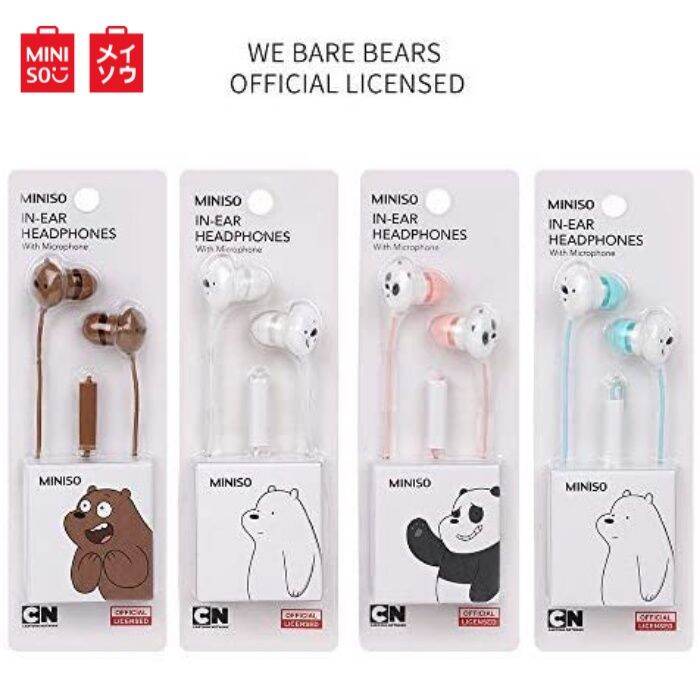 Miniso We bare bears Universal inEar Wired Headphones with Microphone