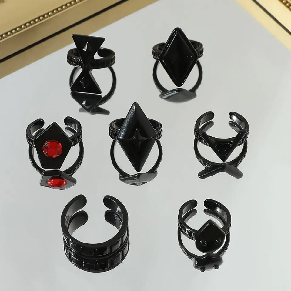 7pcs Genshin Impact Hu Tao Cosplay Ring Cosplay Accessories Ring Set Props  Gift