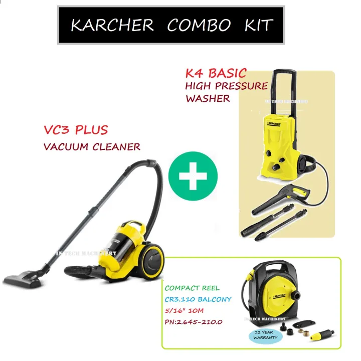 KARCHER COMBO SET ( VC3 PLUS VACUUM CLEANER + K4 BASIC HIGH PRESSURE
