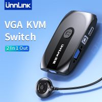 [Hot K] UNNLINK 1080P ตัวแยกสวิตช์ KVM USB สวิตช์ VGA KVM พร้อมตัวขยายสำหรับแล็ปท็อป2ชิ้นเมาส์ใช้ร่วมกันเครื่องพิมพ์จอภาพแป้นพิมพ์