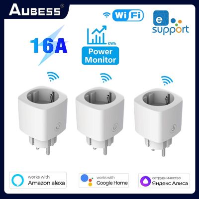 【NEW Popular】 Aubess WiFi Plug 16ASmartPower MonitorSaving Outlet ทำงานร่วมกับ Alexassistant ผ่าน EWeLink App Control