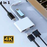 4K Type C เป็น HDMI-Compatible Hub 4 In 1แท่นวางมือถือ USB C 3.0 VGA PD อะแดปเตอร์สำหรับ MacBook Huawei Mate 20 Samsung Galaxy/P30 Pro