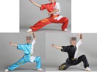 UNISEX Embroidery Martial Arts Costumes Children&amp;Adult Suits Uniforms Summer Short Sleeves Kung Fu Performance Suits