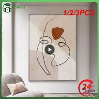 2023 ❒❄○ 1/2/3PCS Canvas Print Painting Poster Green Orange Morandi Abstract Lines Face Wall Pictures Art Modern Living Room Porch Home