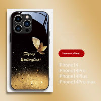 เคสโทรศัพท์ซิลิโคนด้านข้างลายผีเสื้อที่สวยงามเคสสำหรับ Apple iPhone 15 14 13 12 11 X XR XS Pro Max Plus เคสฝาหลังทันสมัยมีสไตล์จาก GGQcase