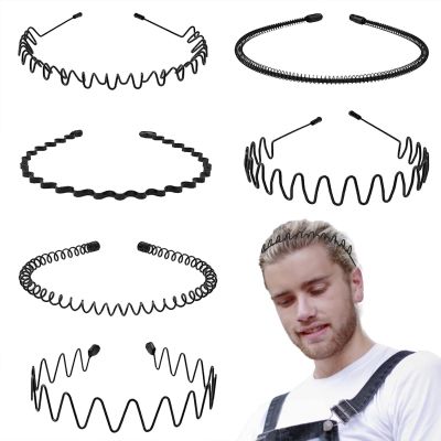 【CW】 Metal Men Headbands Hair Bands Wavy Outdoor Elastic Non Accessories