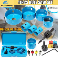 11pcsset Hole Saw Cutting Set Kit Tools 19-64mm Wood Metal Alloys Circular Round with Case