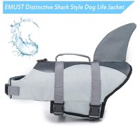 เสื้อชูชีพสุนัข Ripstop Dog Lifesaver Shark Vests With Rescue Handle Dog Safety Swimsuit For Swimming Pool Beach Boating