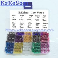 100PCS/LOT Medium Car Fuses 2A 3A 5A 7.5A 10A 15A 20A 25A 30A 35A+ Clip Amp with Plastic Box Assortment Auto Blade Fuse SUV Fuses Accessories