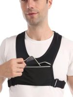 Shoulder Vest Reflective Chest Bag Mobile Phone Bag Adjustable Reflective Running Vest Adjustable Phone Holder Bag For Cycling