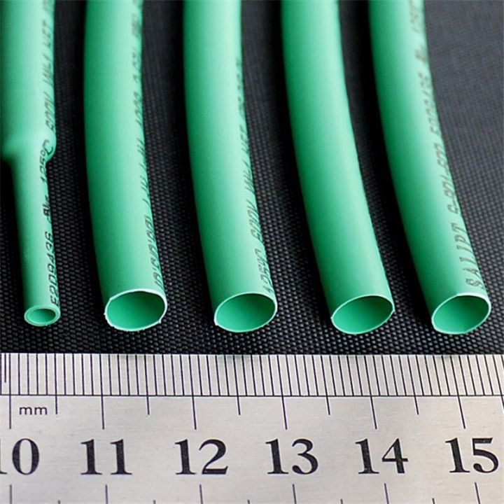 Green-6MM Assortment Ratio 2:1 Polyolefin Heat Shrink Tube Tubing Sleeving Flame retardant Soft for Wrap Wire Cable RoHs Cable Management