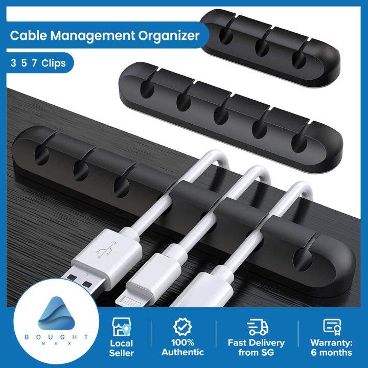 Cable Management Organizer 3M Adhesive Hooks Wire Holder Power Clips