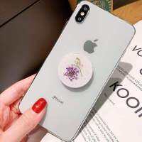 เคสลายกากเพชรกาวสำหรับดอกไม้แห้งโทรศัพท์พับเก็บได้ตัวยึดจับขี้เกียจสำหรับรองรับการกระแทกมือถือตั้งโต๊ะ