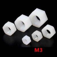 1000pcs Metric Thread M3 White Nylon Hexagon Hex Nut Plastic Nuts NY66 Nails Screws Fasteners