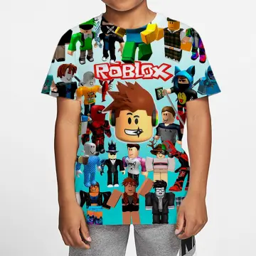 ROBLOX Cartoon Anime Clothes Summer Round Neck Short-sleeved