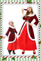 ? Popular Clothing Theme Store~ Christmas Girl Costume Santa Claus New Year Stage Costume Annual Party Clothing Parent-Child Clothing