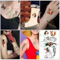 Waterproof Temporary Tattoo letter aminal cat dog fox hedgehog flower tatto stickers flash tatoo fake tattoo for women men kid Stickers