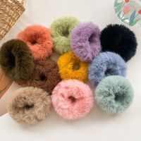 Korea Imitation Rrabbit Fur Plush Hair Ring Soft and Cute Candy Color Head Rope Autumn and Winter Rubber Band Hair Accessories