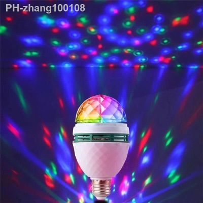 E27 Color Rotating Light Magic Ball LED Energy Saving Intelligent Rotating Light Home KTV Stage Light Flash LED Bulb Bar Light