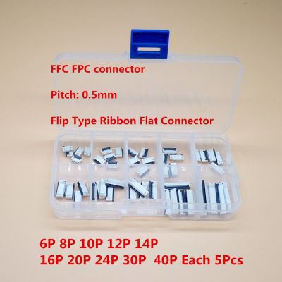 50pcs Clamshell Bottom Contact Type 0.5mm Filp Down FFC FPC Connector 6/8/10/12/14/16/20/24/30/40 Pin