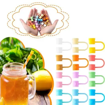 10 Pcs Silicone Straw Cover, Dust-Proof Straw Cap Toppers, Cute