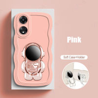 เคสโทรศัพท์สำหรับ OPPO A78 5G/A58 5G มนุษย์อวกาศเคสโทรศัพท์พับเป็นขาตั้งซิลิโคนเหลวกันกระแทกขอบหยักป้องกันการตกกระแทกเคสนิ่มป้องกันเลนส์กล้องดีไซน์ใหม่เป็นคู่เคสฝาหลัง