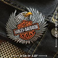 Harley Motorcycle ตัวรีดติดเสื้อ อาร์มรีด อาร์มปัก ตกแต่งเสื้อผ้า หมวก กระเป๋า แจ๊คเก็ตยีนส์ Racing Embroidered Iron on Patch
