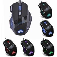 Dropship 5500จุดต่อนิ้ว LED O Ptical Gamer เมาส์ USB สายเมาส์สำหรับเล่นเกม7ปุ่ม Gamer หนูคอมพิวเตอร์สำหรับแล็ปท็อปหนูพีซี