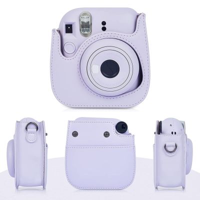 กระเป๋าใส่กล้องย้อนยุคกระเป๋าหนัง PU ไหล่กันรอยขีดข่วนอุปกรณ์เสริมน้ำหนักเบาสำหรับ Fujifilm Instax Mini 12/11/9/8