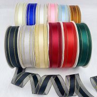 5 Yards 25mm Organza Ribbons Gold Metallic Egde Ribbons For Wedding Christmas Party Decor Flower Gift Packing Ribbon For Crafts