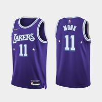 NBA Los Angeles embroidered purple jersey No. 11 city Retro tram Platinum version of the basketball uniform for mens 75th anniversary of the new season