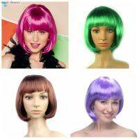 วิก Bobo สำหรับผู้หญิงสีดำแฟชั่นผมบ๊อบปาร์ตี้คอสเพลย์สีชมพูแบบตลกผมสั้นตรงโชว์บนเวที