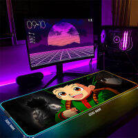 ขนาดใหญ่ LED โต๊ะเสื่อ XXL RGB คอมพิวเตอร์ M Ousepad Hunter X Hunter 90x40เซนติเมตรแสงไฟแป้นพิมพ์เสื่อตาราง Pad Gamer ส่องสว่าง Mousepads