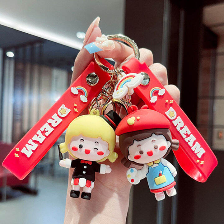 cartoon-fashion-keychain-good-friend-gift-creative-cute-magician-girl-doll-bag-pendant-car-key-lanyard-accessories-hanging-chain