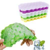 hot【cw】 Silicone honeycomb ice tray with creative stackable 37-cell box easy to demould cube mold