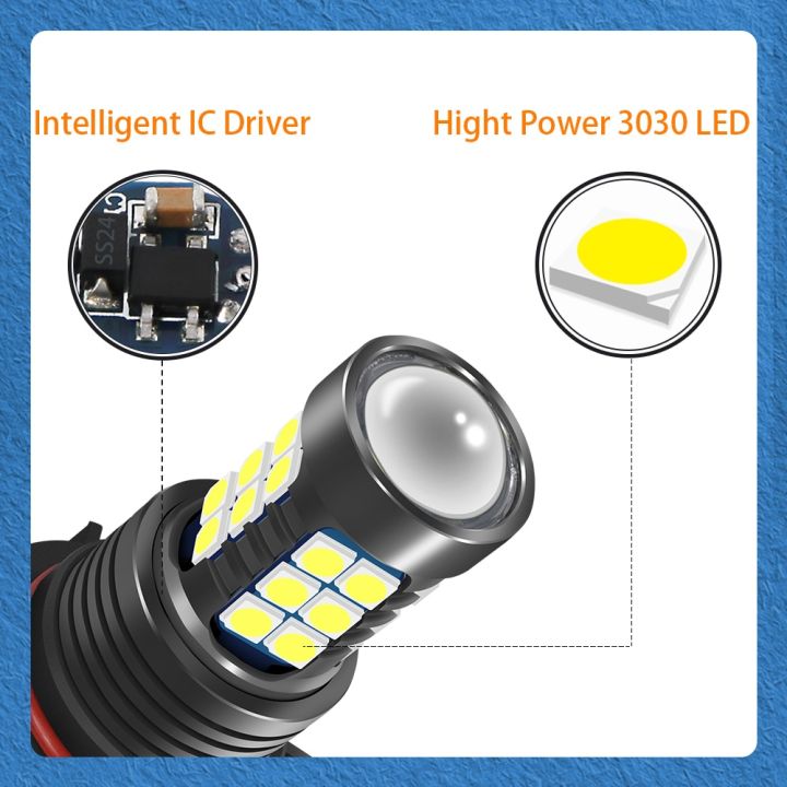 โคมไฟไฟตัดหมอกไฟรถแอลอีดี2ชิ้นสำหรับ-lexus-es300h-es250-2013-2014-2015อุปกรณ์เสริมแสงไฟขาวจัดไฟตัดหมอกหน้ารถยนต์12v