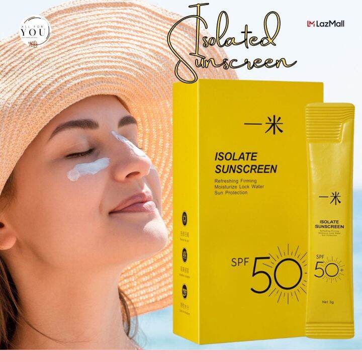 Isolated Sunscreen SPF 50 High Sun protection Sunscreen Protect Skin ...