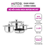 Bộ nồi chảo bếp từ chống dính - Inox 304 - 3 lớp MUTOSI MC-347 thumbnail
