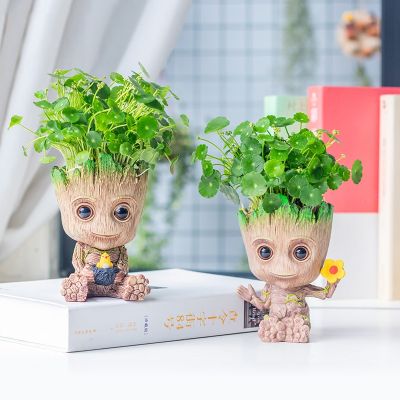 Disney Marvel Groot Mini Figure Flower Pot Anime Movie Toys Cute Action Figures Sitting Groot Christmas Kids Toys Gifts Adhesives Tape