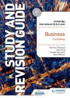 ใหม่หนังสืออังกฤษ Cambridge International AS/A Level Business Study and Revision Guide Third Edition [Paperback]